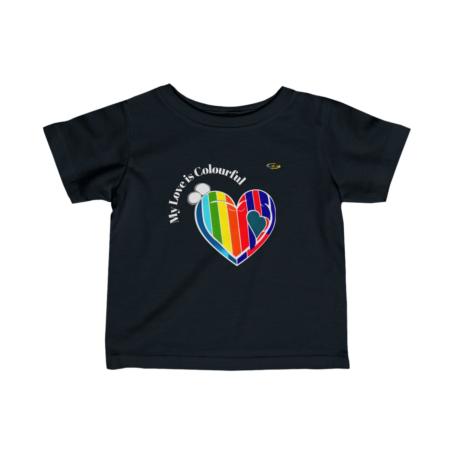 My Love is colourful heart logo Infant Fine Jersey Tee-My Bright Side Clothing