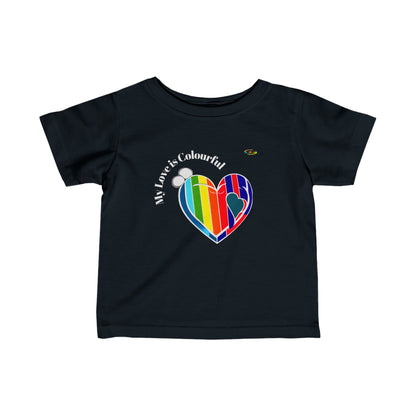 My Love is colourful heart logo Infant Fine Jersey Tee-My Bright Side Clothing