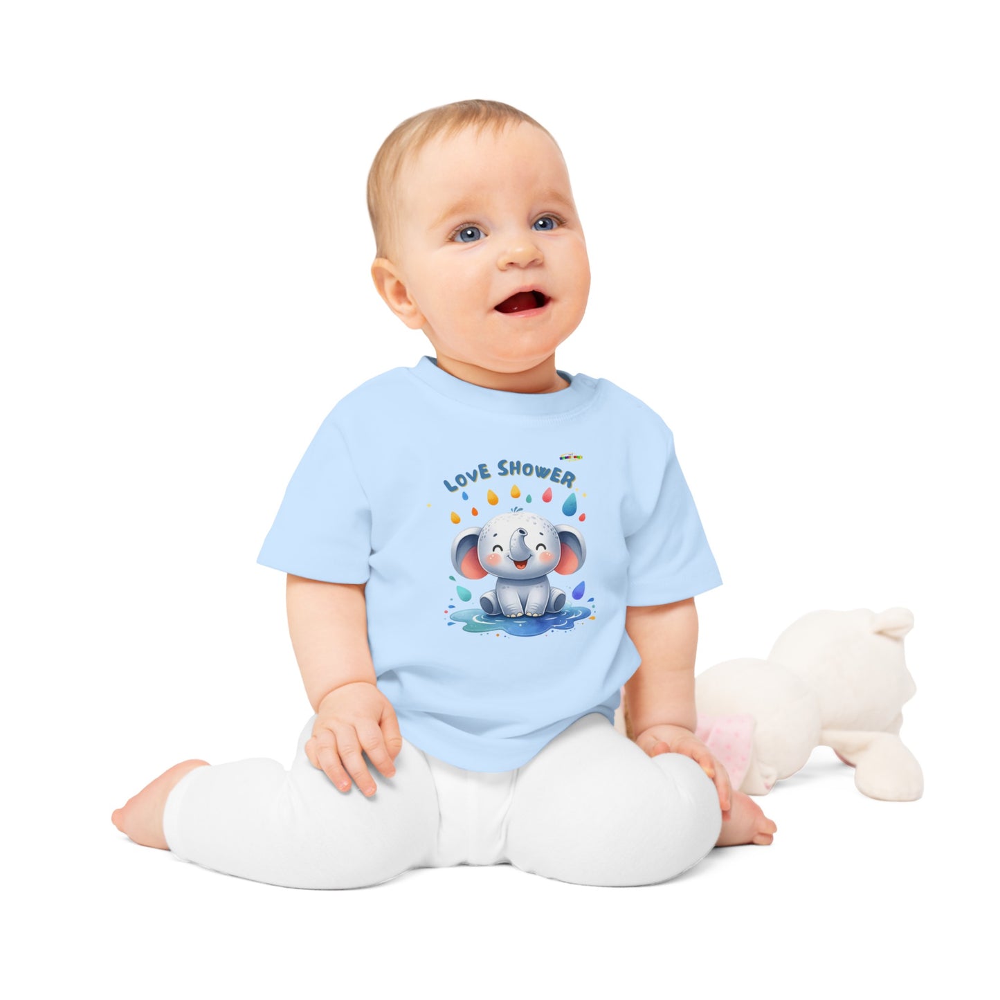 Cute Baby Elephant Graphic Organic Baby T-shirt--My Bright Side Clothing