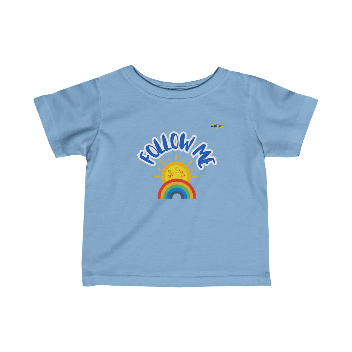 Cute Follow Me Rainbow and Sun Logo-Infant Fine Jersey Tee-My Bright Side Clothing