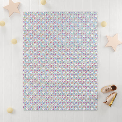 Pastel Heart Pattern Soft Fleece Baby Blanket-My Bright Side Clothing