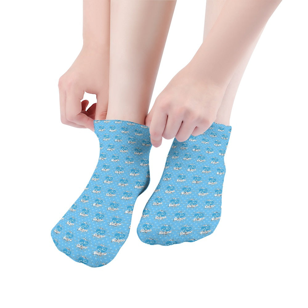 Blue Shining Love Pattern Children's Comfortable Socks -5 Pairs -MyBrightSideClothing