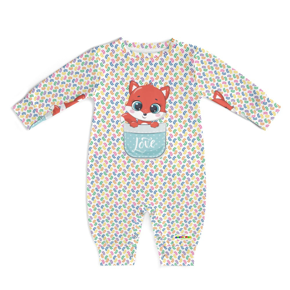 Cute Love Baby Fox Pocket Friend Baby Romper-My Bright Side Clothing