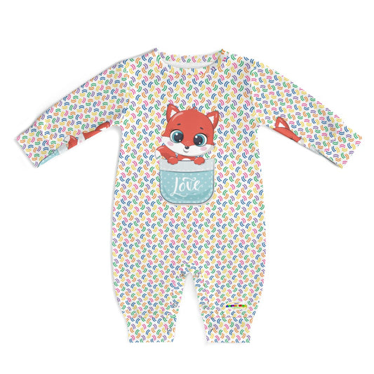 Cute Love Baby Fox Pocket Friend Baby Romper-My Bright Side Clothing