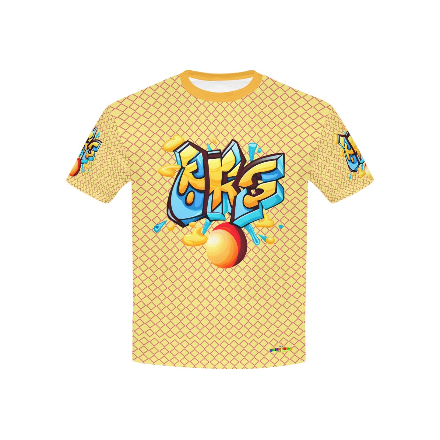 Yellow Fun Alphabet Graffiti Pattern Children's T-shirt-My Bright Side Clothing