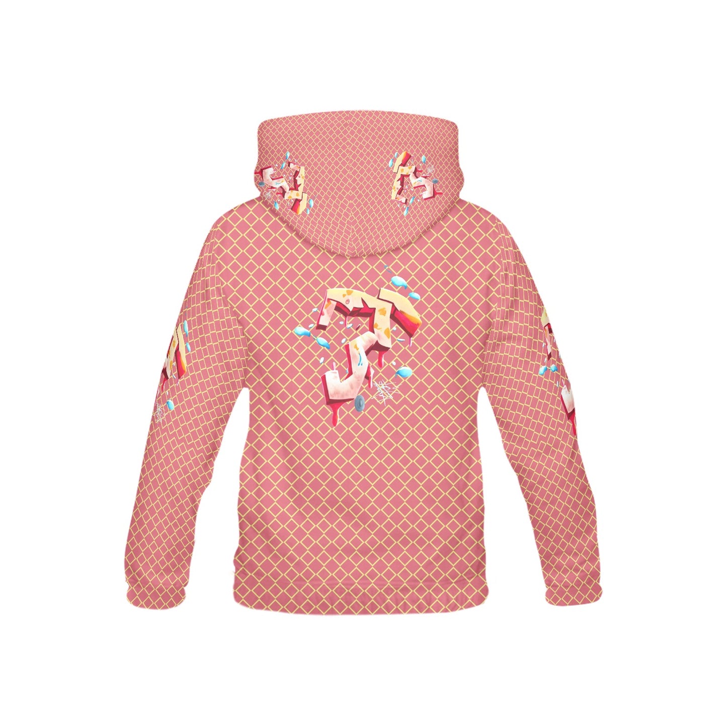 Peach Fun Alphabet Graffiti Pattern Children's Hoodie-My Bright Side Clothing