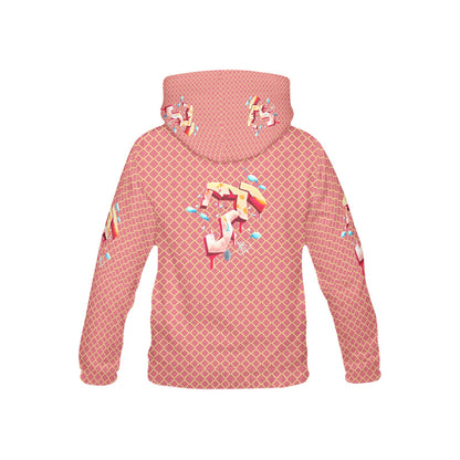 Peach Fun Alphabet Graffiti Pattern Children's Hoodie-My Bright Side Clothing