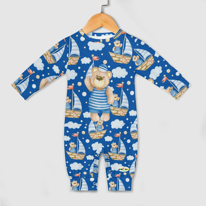 Cute Sailing Teddy Bear Baby Romper-My Bright Side Clothing