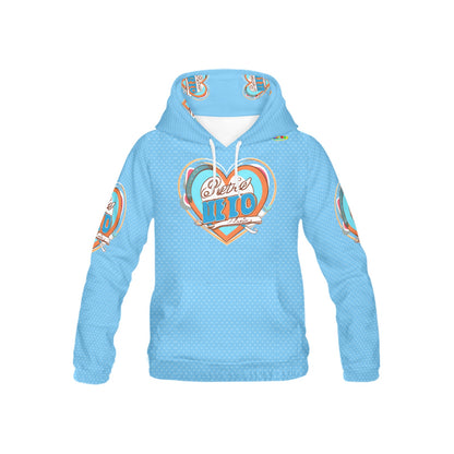 Blue Sweet Life Heart Pattern and Graphic Children's Hoodie-My Bright Side Clothing