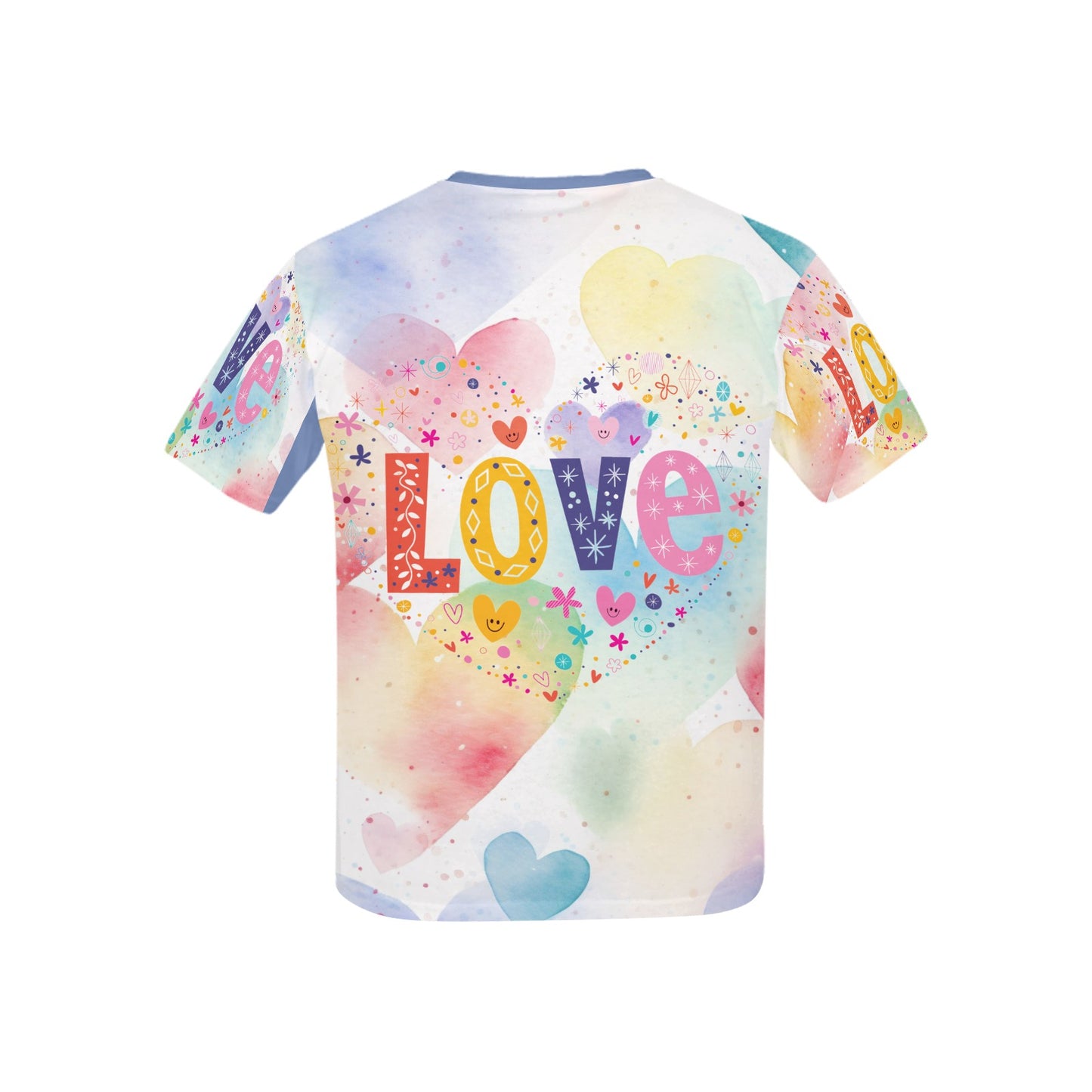 Beautiful Pastel Love and Compassion Message Pattern Children's T-shirt-My Bright Side Clothing