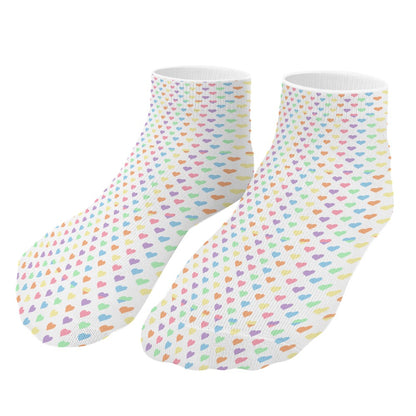 Pastel Rainbow Heart Pattern Children's Comfortable Socks -5 Pairs -MyBrightSideClothing