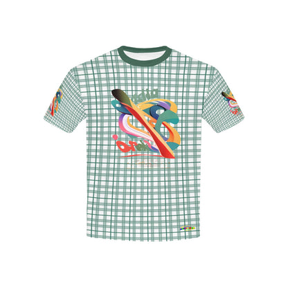 Retro Checkered Pattern and Logo Children's T-shirt -My Bright Side Clothing