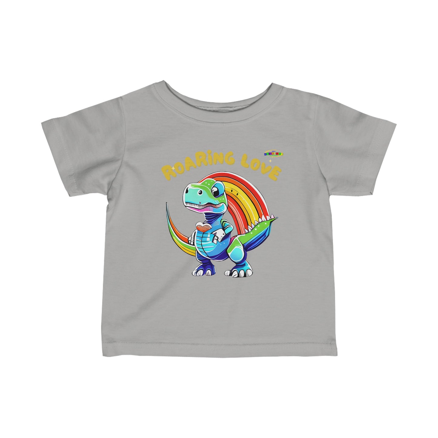 Roaring Love Heart Dino Logo Infant Fine Jersey Tee-MyBrightSideClothing