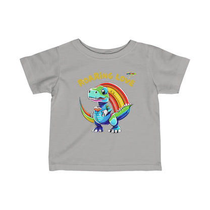 Roaring Love Heart Dino Logo Infant Fine Jersey Tee-MyBrightSideClothing