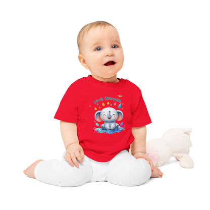 Cute Baby Elephant Graphic Organic Baby T-shirt--My Bright Side Clothing