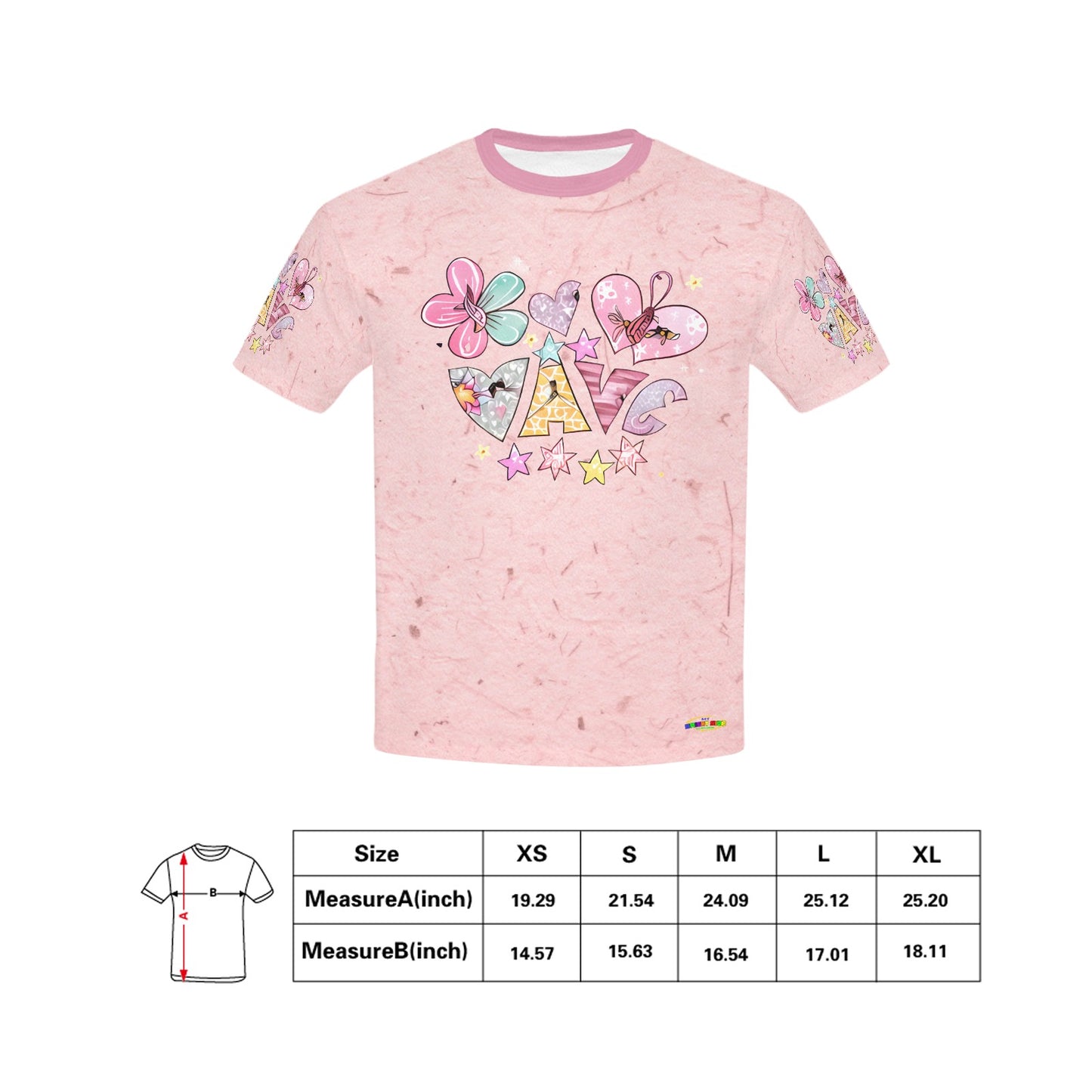 Beautiful Soft Pink Flower and Butterfly Graphic-Children's T-shirt My Bright Side Clothing