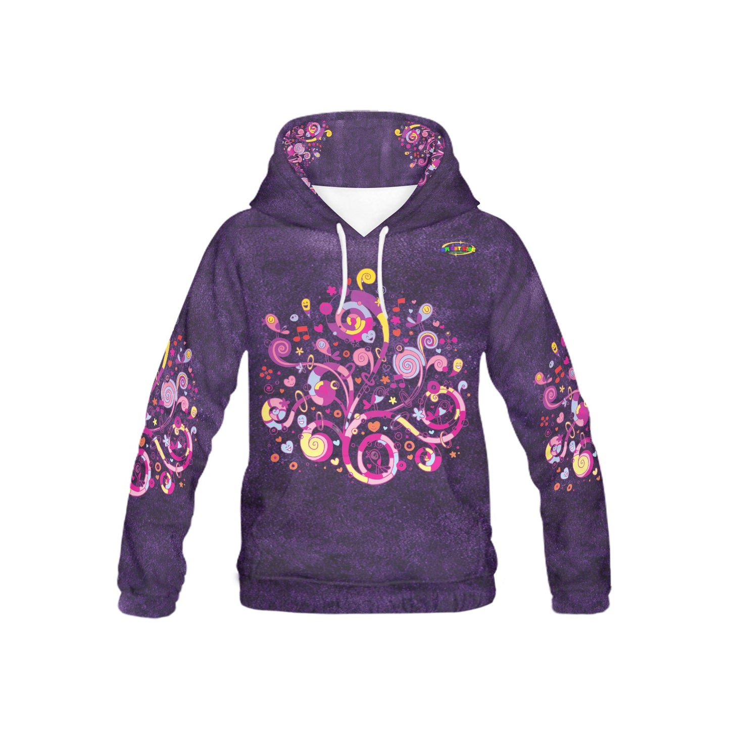 Beautiful Purple and pink doodle Graphic Children's Hoodie -My Bright Side Clothing