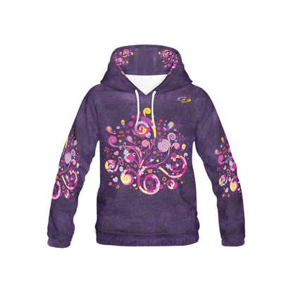 Beautiful Purple and pink doodle Graphic Children's Hoodie -My Bright Side Clothing