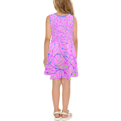 Beautiful Purple Pastel Swirls Children's Sleeveless Sundress-My Bright Side Clothing