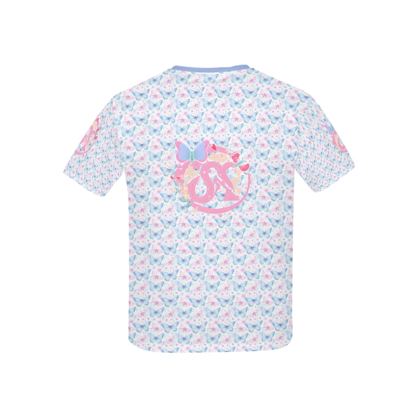 Beautiful Pastel Pink and Blue Butterfly Graphic and Pattern Children's T-shirt-My Bright Side Clothing