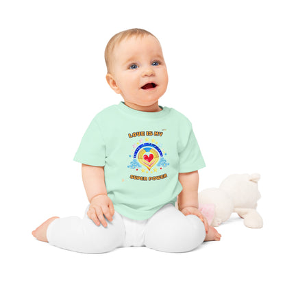 Love is My Super Power Rainbow and Heart Graphic Baby T-Shirt-My Bright Side Clothing