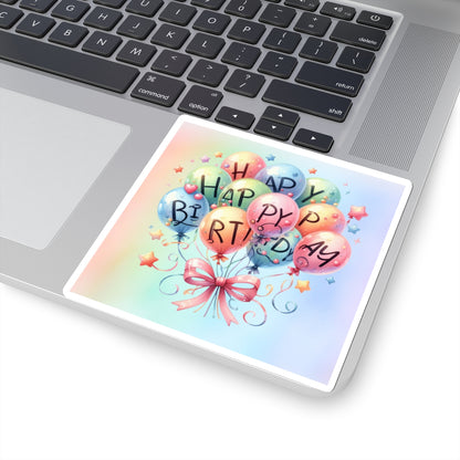 Balloon Happy Birthday Kiss-Cut Sticker-My Bright Side Clothing