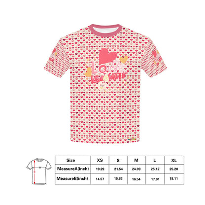 Pink Heart Graphic and Pattern Children's T-Shirt-My Bright Side Clothing