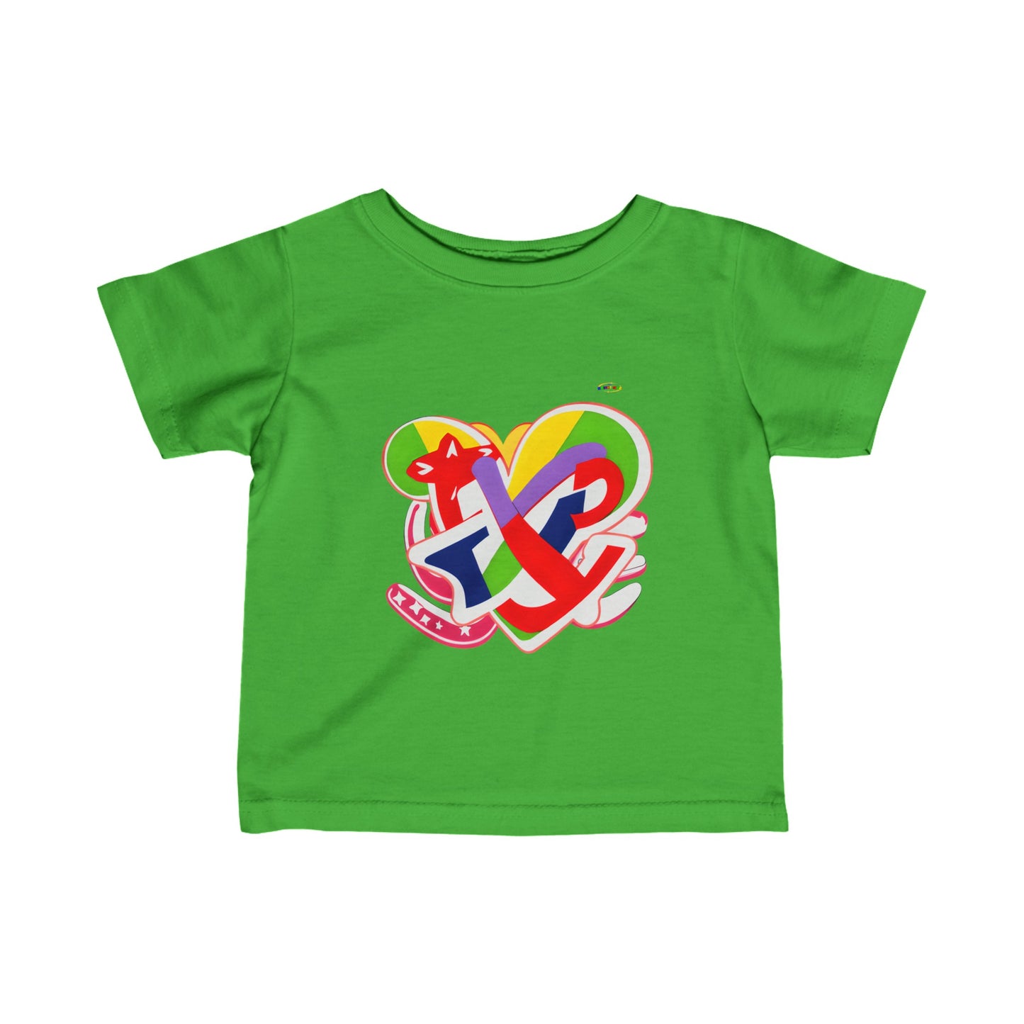 Cute Rainbow Heart Infant Fine Jersey Tee  -My Bright Side Clothing