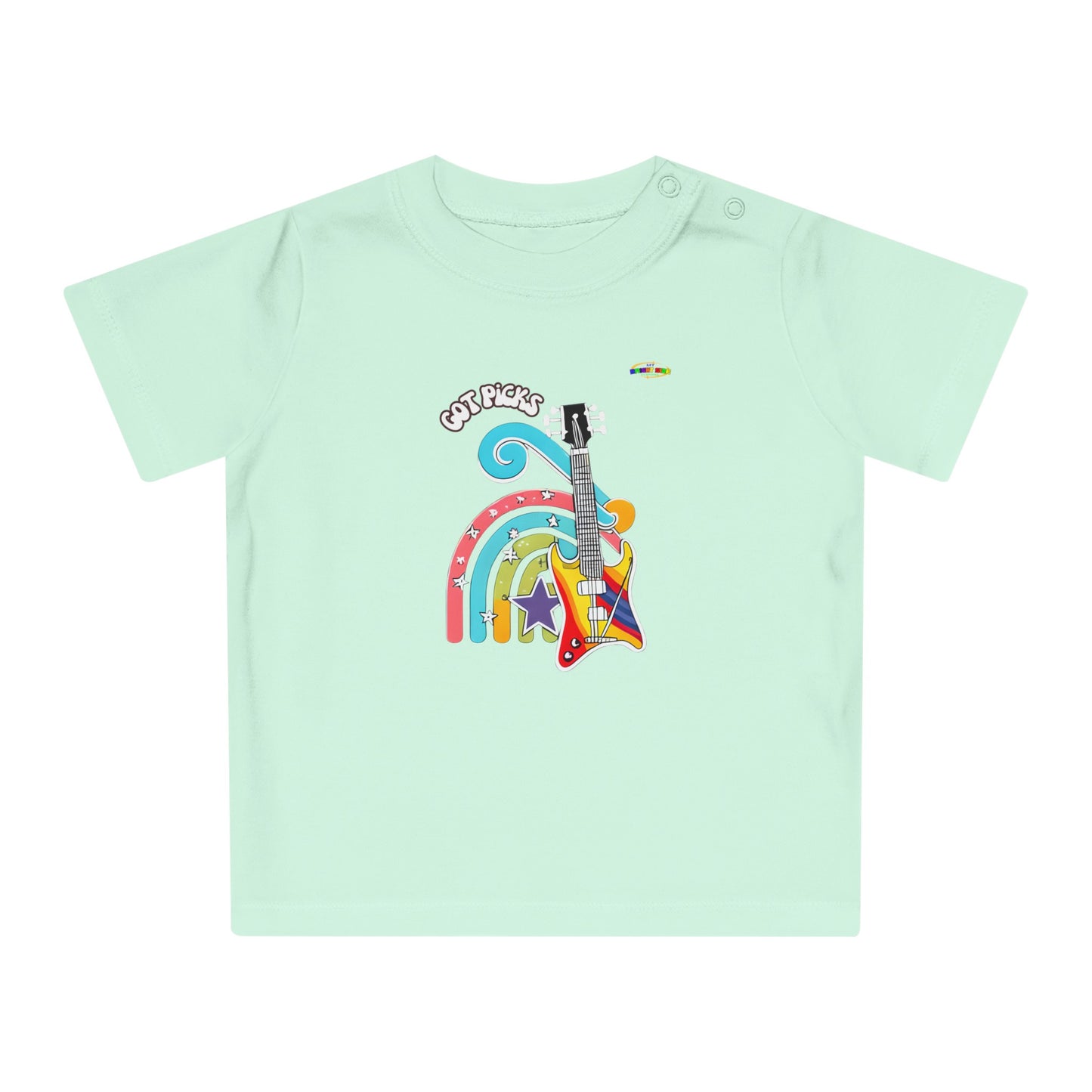 Got Picks cute rainbow guitar logo Fleece Baby T-Shirt-MyBrightSideClothing