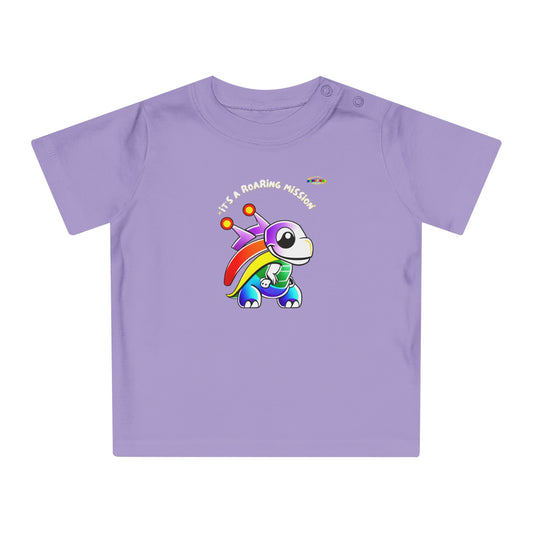 Cute Its a roaring mission super dino Logo Baby T-Shirt -MyBrightSideClothing