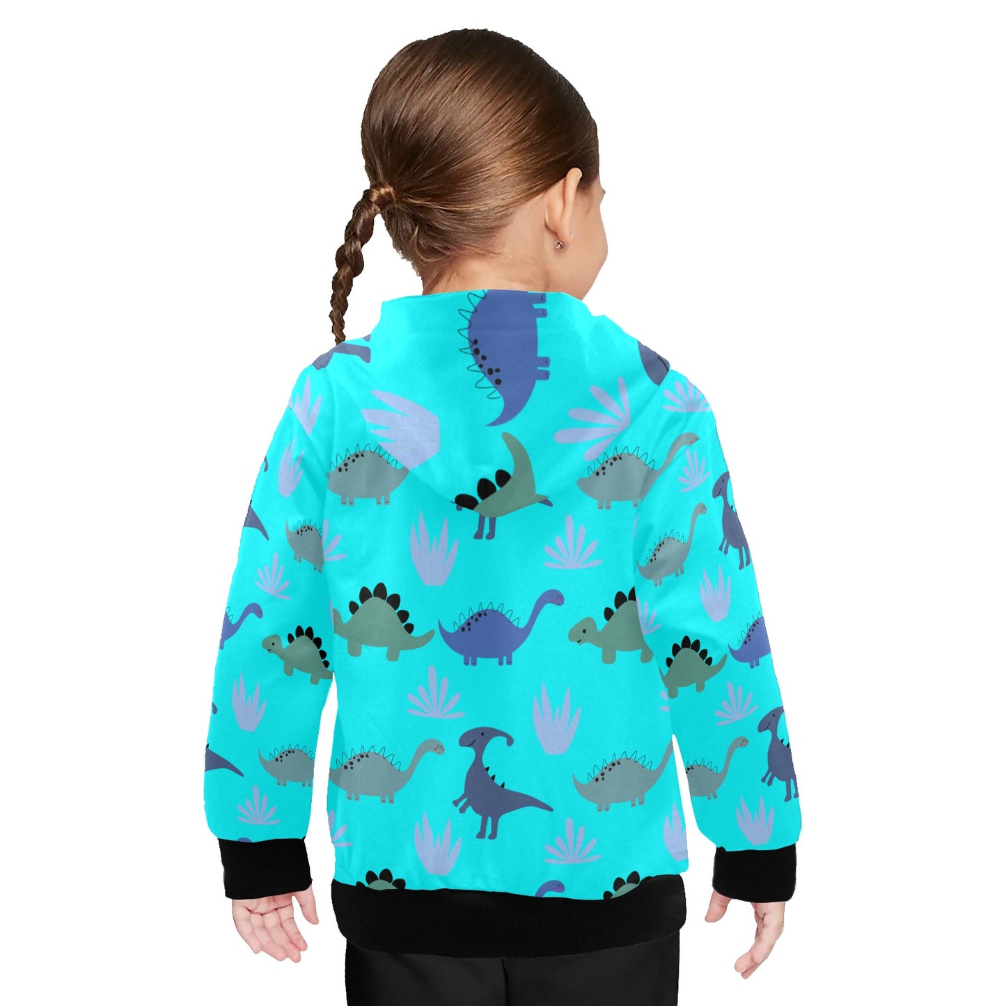 Toddler Long Sleeve Hoodie Dino Land Blue/Purple