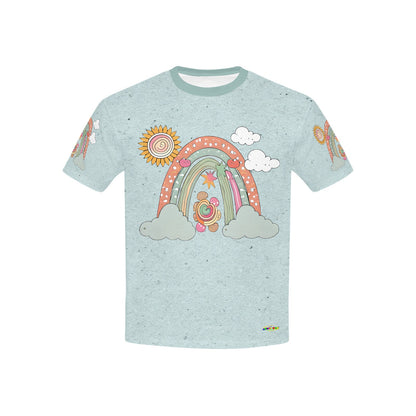 Beautiful Teal Boho Rainbow Graphic-Children's T-shirt My Bright Side Clothing