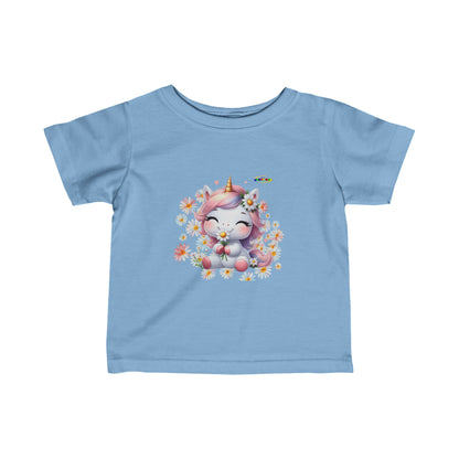 Cute Daisy Pastel Baby Unicorn Infant Fine Jersey Tee-My Bright Side Clothing