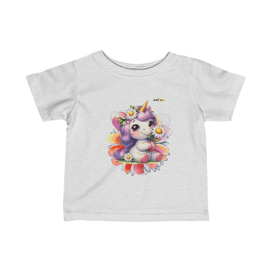 Cute Daisy Baby Unicorn Graphic Infant Fine Jersey Tee  -My Bright Side Clothing