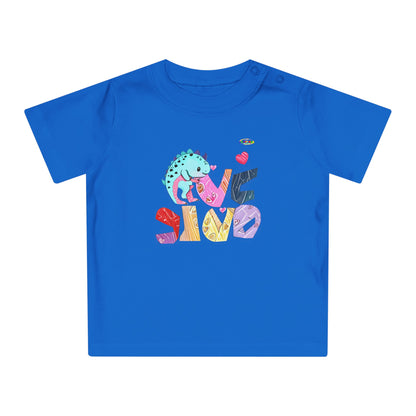 Cute Roaring Dino Love Graphic Baby T-Shirt-mybrigtsideclothing.com