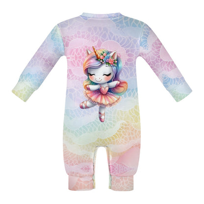 Cute Pastel Rainbow Unicorn Ballerina Baby Romper -My Bright Side Clothing.com