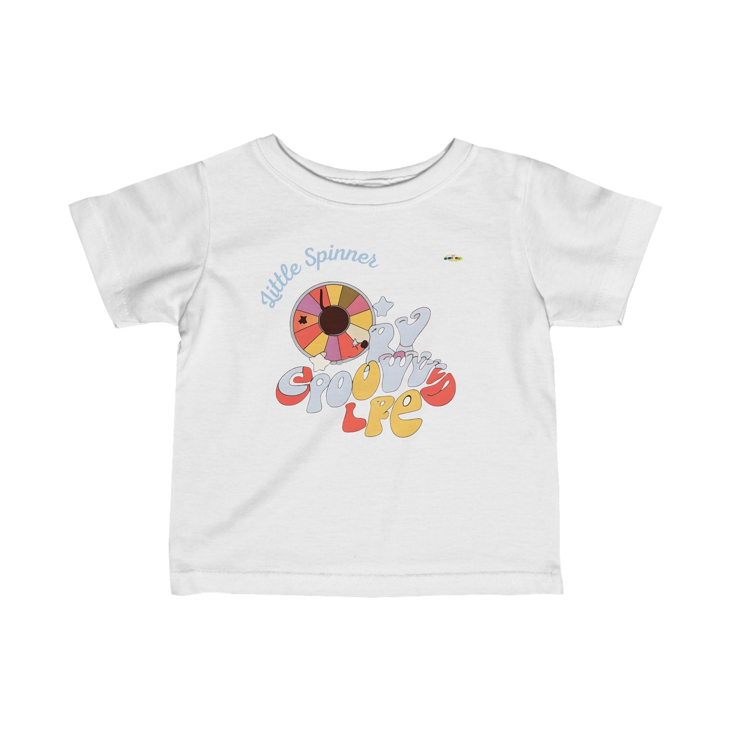 Little Spinner Cute groovy music record Logo Infant Fine Jersey Tee-MyBrightSideClothing