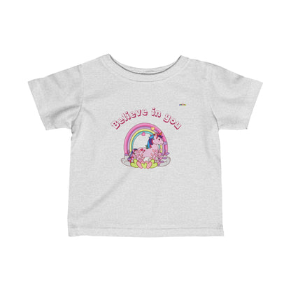 Cute Believe in you Rainbow Unicorn Logo Infant Fine Jersey Tee-My Bright Side Clothing