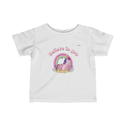 Cute Believe in you Rainbow Unicorn Logo Infant Fine Jersey Tee-My Bright Side Clothing