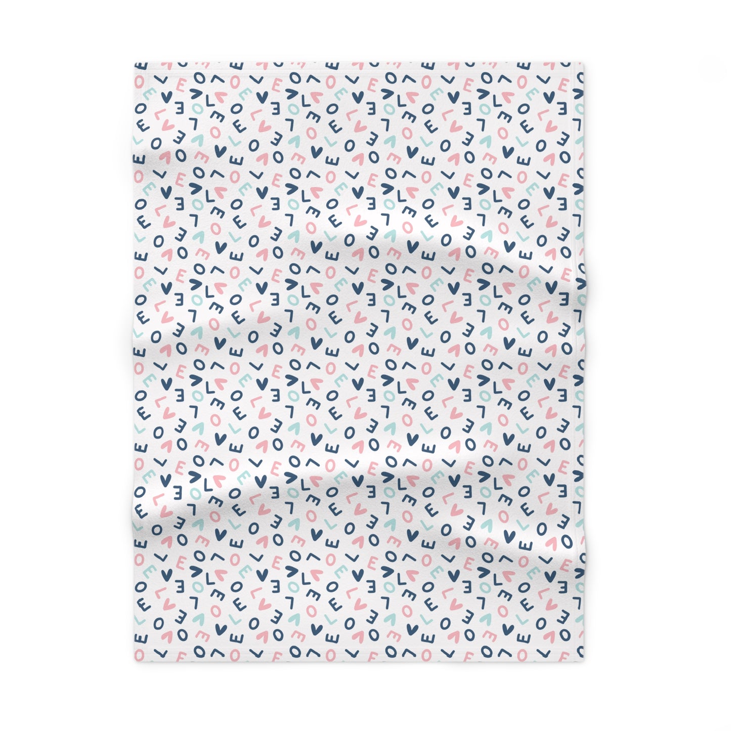 Love Pattern Soft Fleece Baby Blanket-MyBrightSideClothing