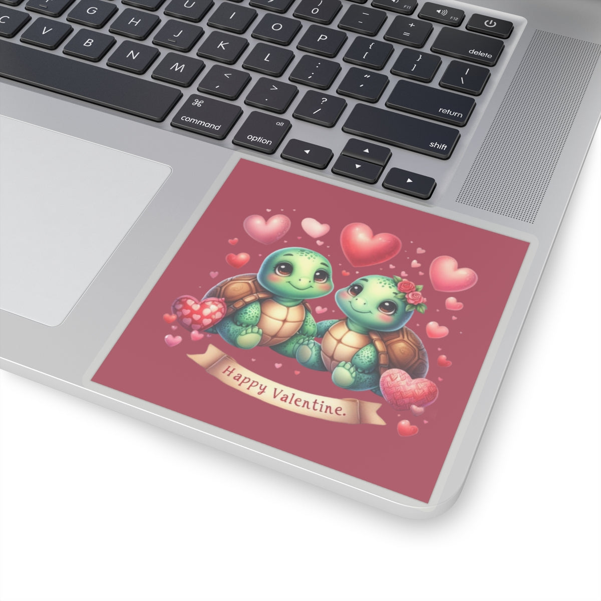 Cute and Sweet Happy Valentines Baby Turtles Kiss-Cut Sticker-My Bright Side Clothing