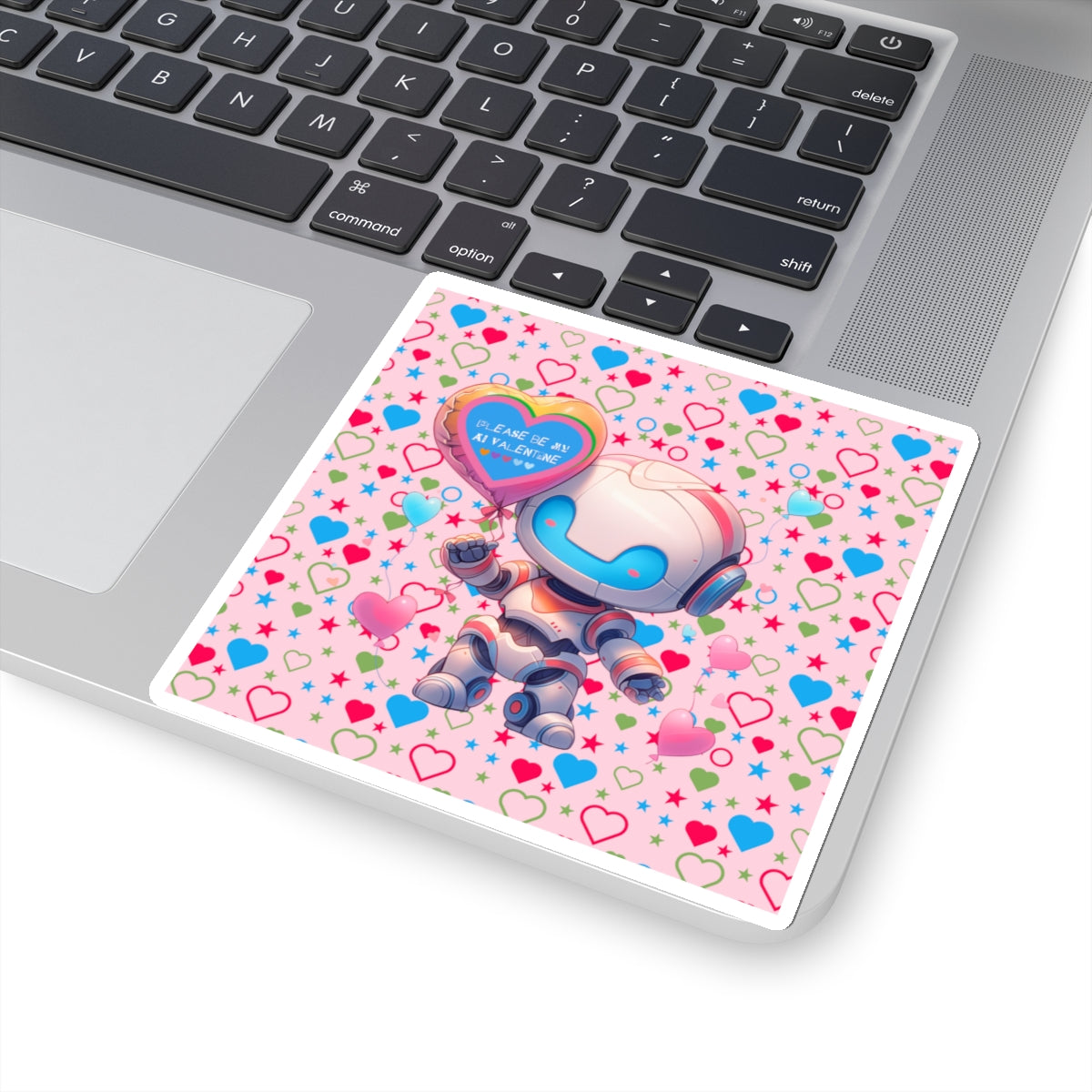 Please Be My AI Valentine cute Robot Kiss-Cut Sticker-My Bright Side Clothing