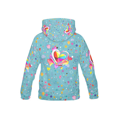 Pastel Rainbow Heart Bright mind bright life subliminal message Pattern and Logo Children's Hoodie-My Bright Side Clothing