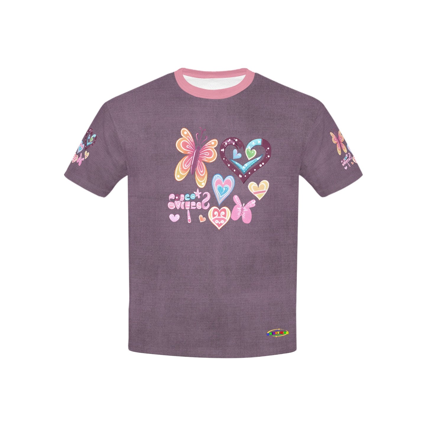 Beautiful Burgundy Sweet life and Butterfly Graphic-Children's T-shirt My Bright Side Clothing