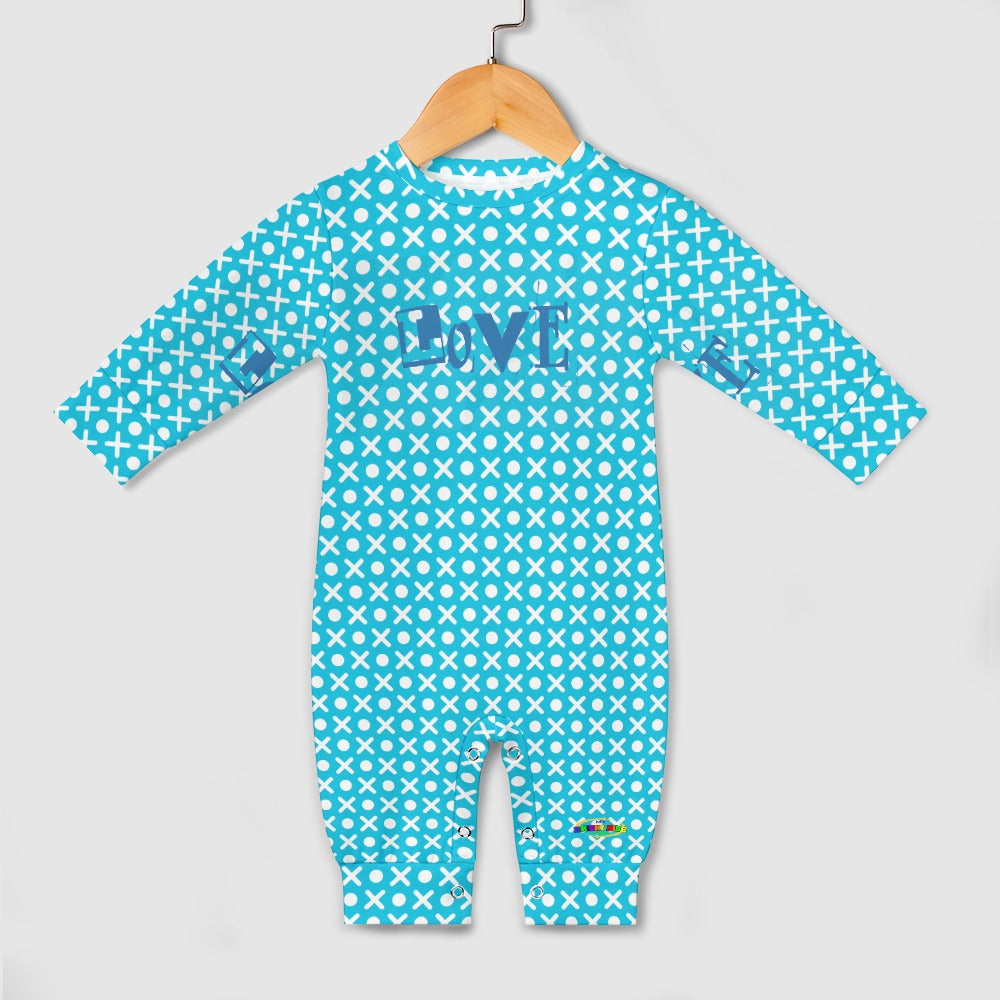 Light Blue XOXO Love Baby Romper-My Bright Side Clothing