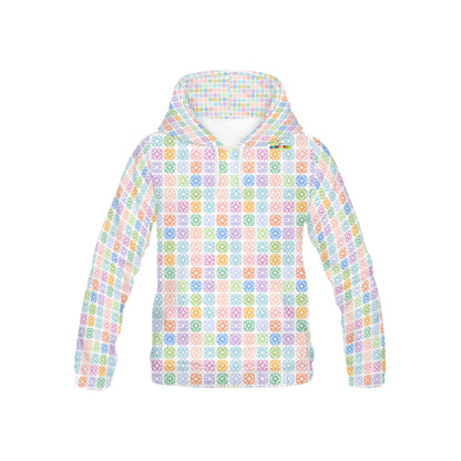 Pastel Rainbow Flower Pattern Children's Hoodie-My Bright Side Clothing