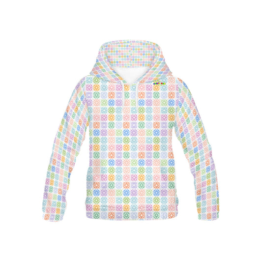 Pastel Rainbow Flower Pattern Children's Hoodie-My Bright Side Clothing