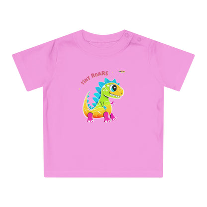 Cute Tiny Roars colourful baby dino  Logo Baby T-Shirt -MyBrightSideClothing