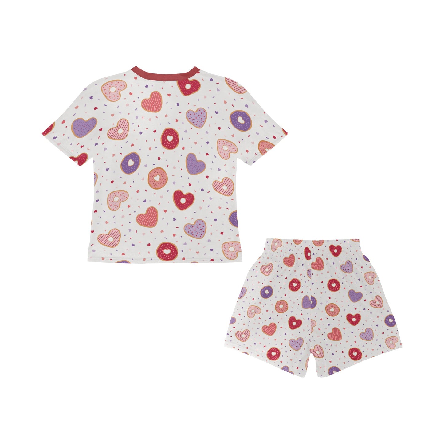 Toddler Girls Short Pajama Set Hearts & Hugs