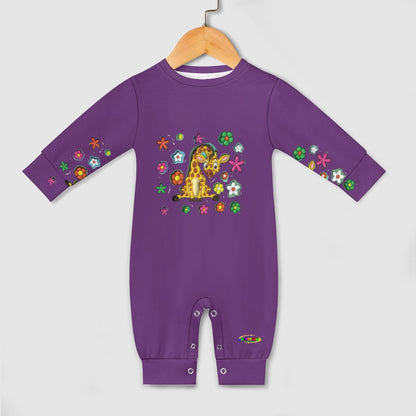 Cute Colourful Cartoon Giraffe Baby Romper-My Bright Side Clothing